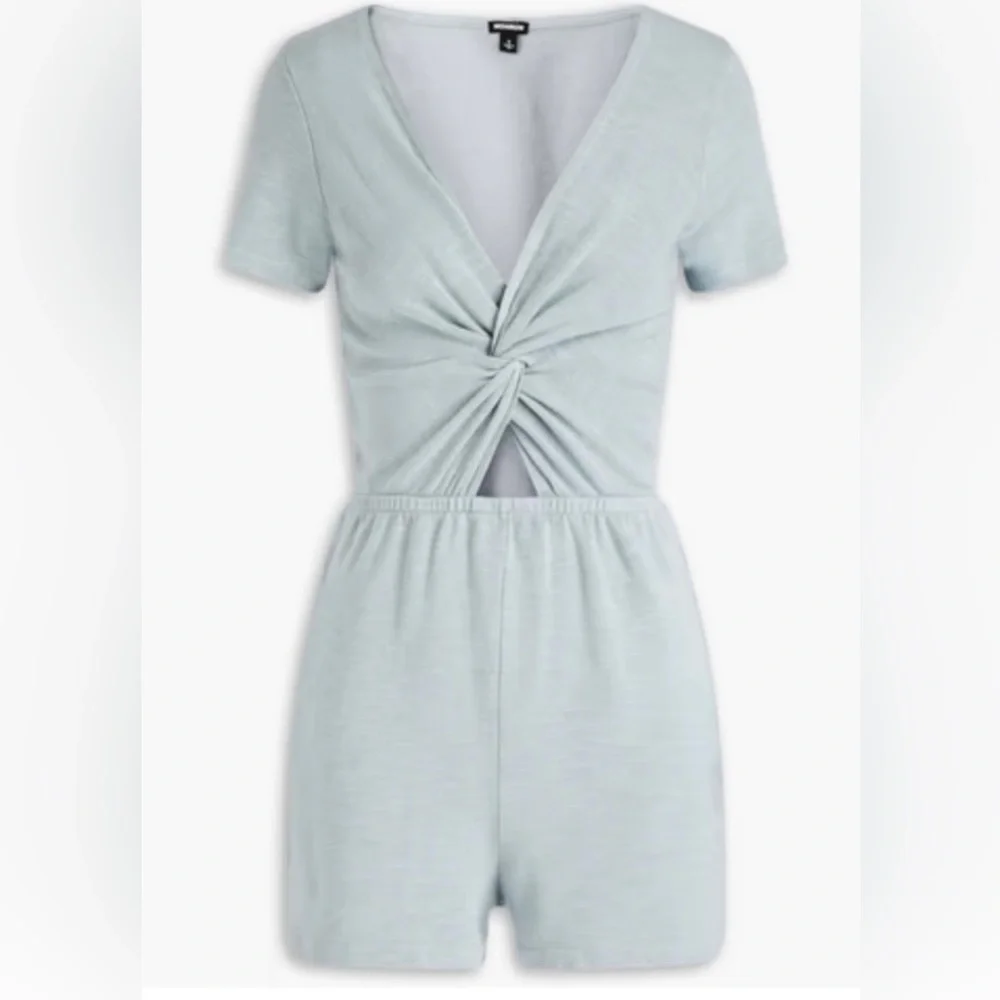 NWT Monrow Women’s Twisted Cutout French Terry Romper in Large